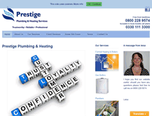 Tablet Screenshot of prestigeplumbers.biz